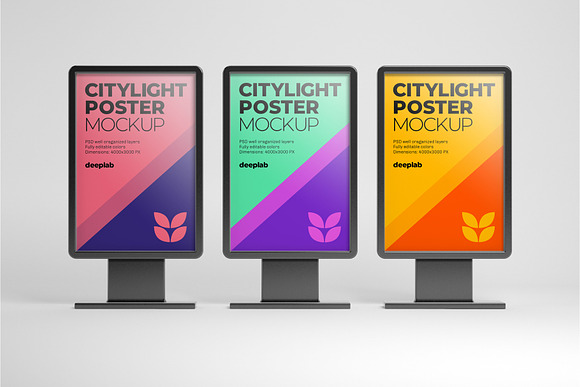 Citylight Poster Mockup Set in Print Mockups - product preview 3
