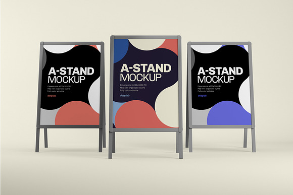 Advertising A-Stand Mockup Set in Print Mockups - product preview 3