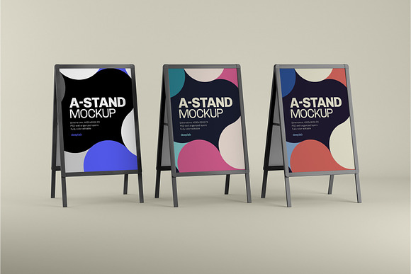 Advertising A-Stand Mockup Set in Print Mockups - product preview 5