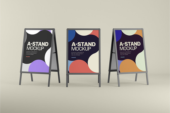 Advertising A-Stand Mockup Set in Print Mockups - product preview 6
