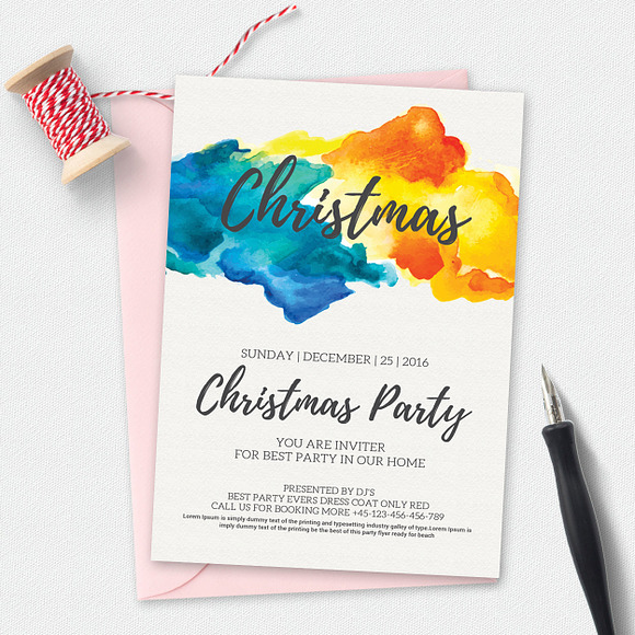 10 Christmas Party Invitation Cards in Invitation Templates - product preview 2