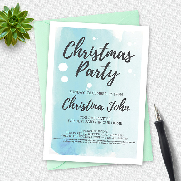 10 Christmas Party Invitation Cards in Invitation Templates - product preview 4