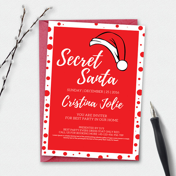 10 Christmas Party Invitation Cards in Invitation Templates - product preview 10