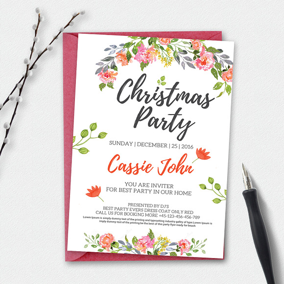 10 Christmas Party Invitation Cards in Invitation Templates - product preview 11