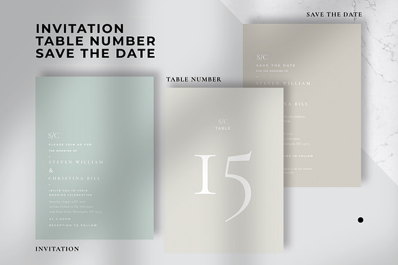 Minimal Wedding Invitation Suite in Wedding Templates - product preview 1