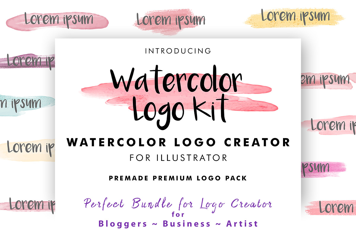 Watercolor Logo Kit in Logo Templates - product preview 8