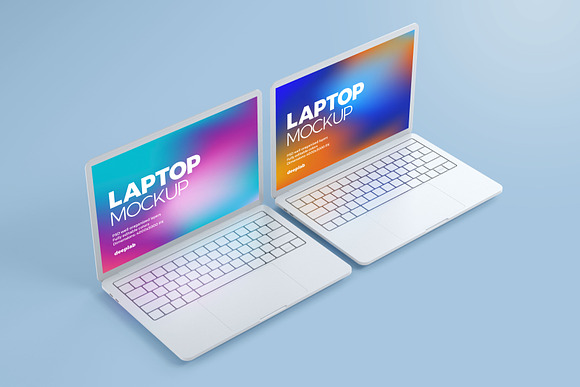 Macbook Pro Clay Mockup set in Mobile & Web Mockups - product preview 4