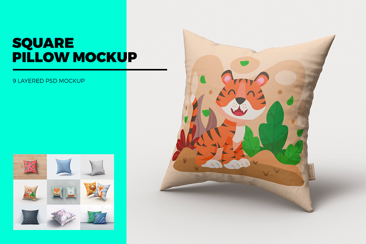 Square Pillow MockUp in Product Mockups - product preview 8
