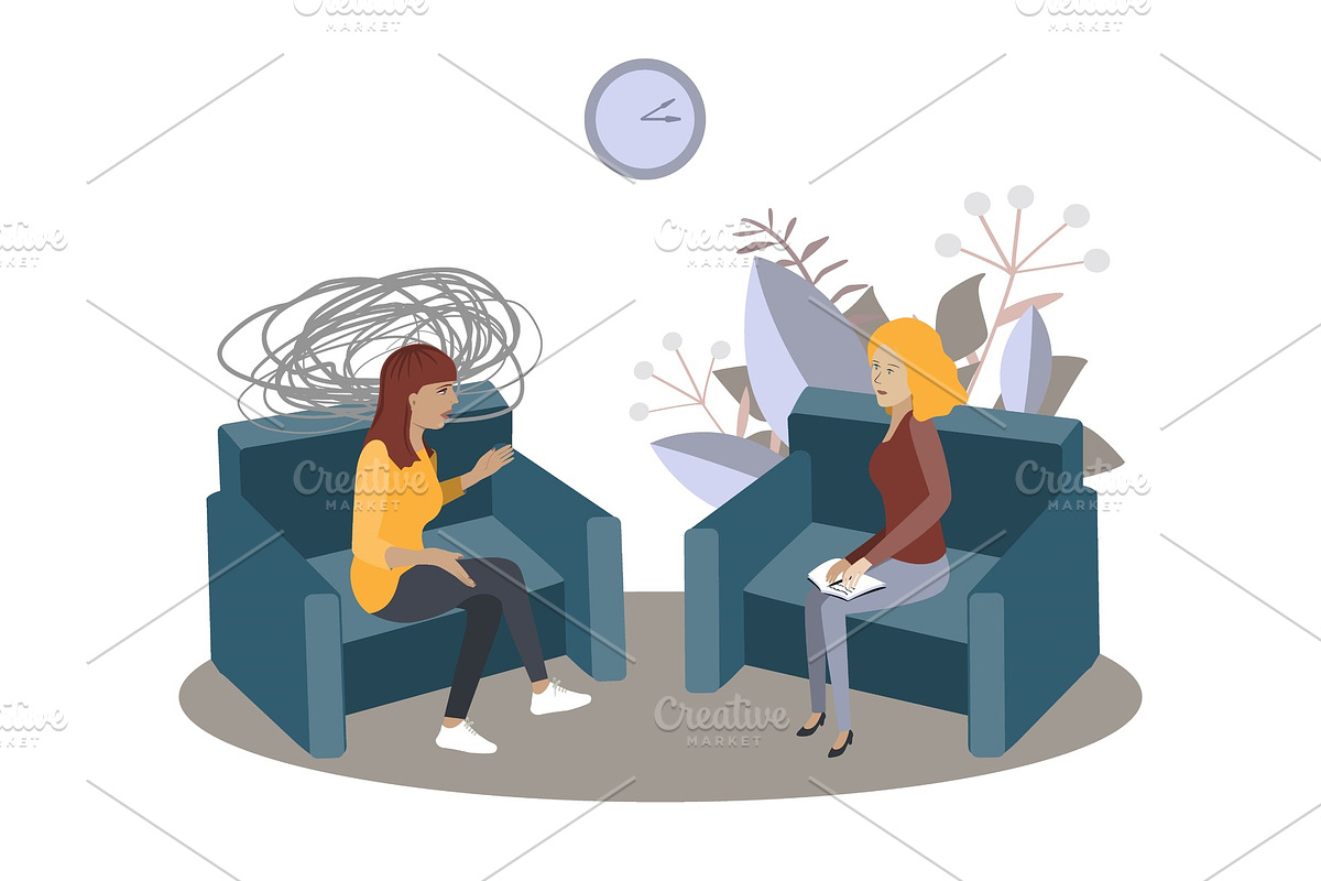 Psychotherapy session vector in Objects - product preview 8