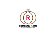 r letter ring diamond logo