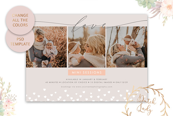 PSD Photo Session Card Template #51 in Card Templates - product preview 2