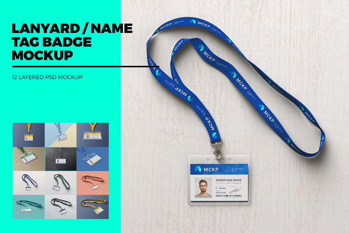 Lanyard / Name Tag Badge MockUp in Branding Mockups - product preview 8