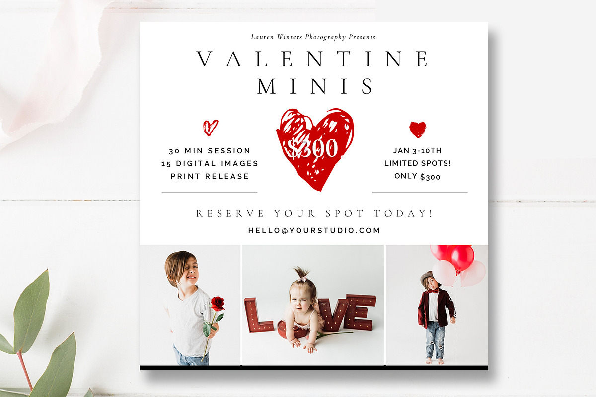 5x5 Valentine's Day Minis Template in Flyer Templates - product preview 8