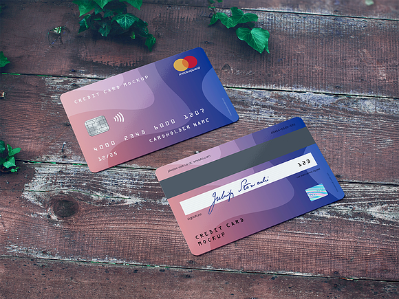 Credit Card / Membership Card MockUp in Branding Mockups - product preview 8
