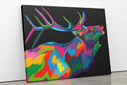 Deer colorful rainbow vector artwork
