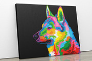 Dog colorful rainbow vector artwork