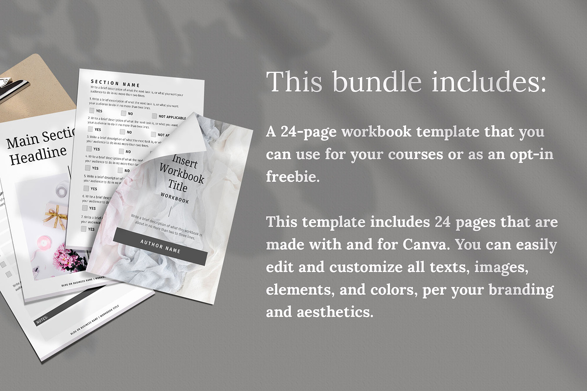 Workbook Canva Templates (Silver) in Stationery Templates - product preview 8