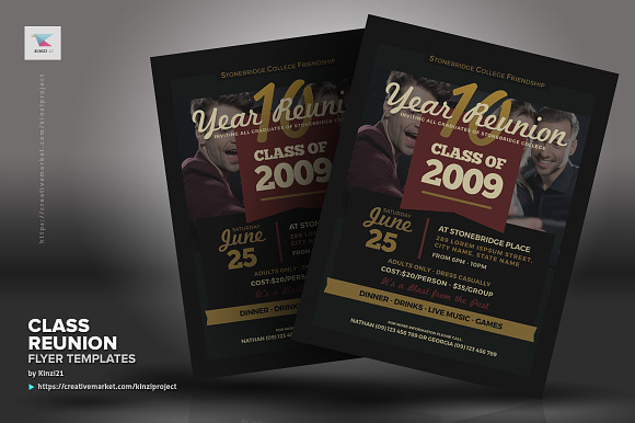 Class Reunion Flyer Templates in Flyer Templates - product preview 3
