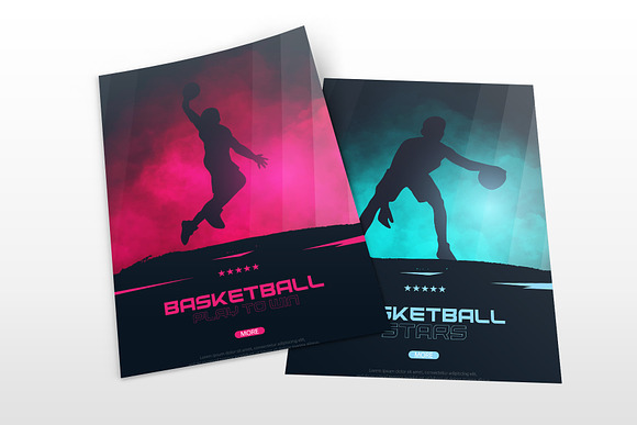 Set of 6 Basketball Posters in Invitation Templates - product preview 1