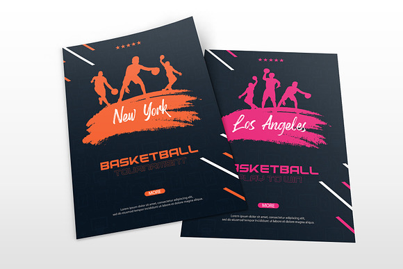Set of 6 Basketball Posters in Invitation Templates - product preview 2