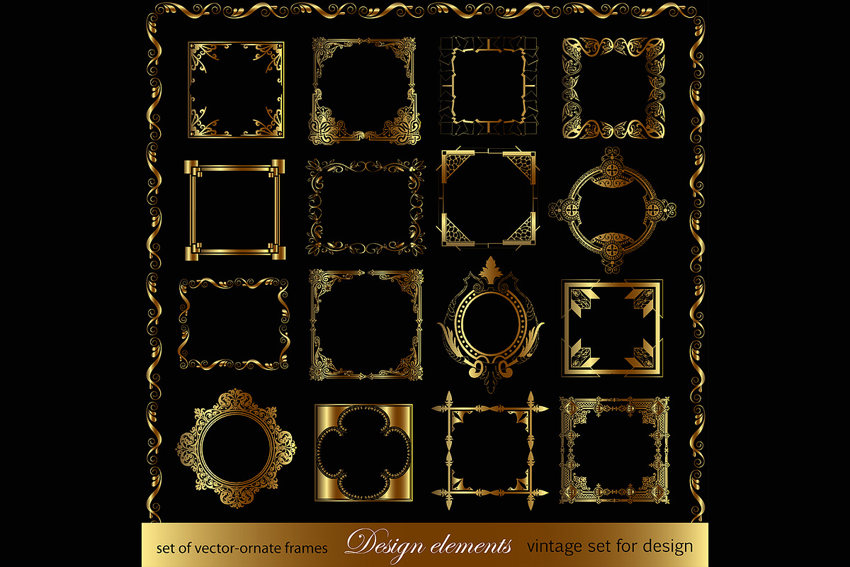 Luxurious golden ornaments elements in Illustrations - product preview 8