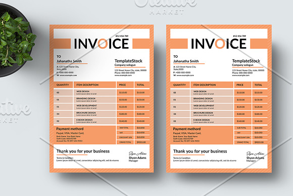 Invoice Template V19 in Stationery Templates - product preview 1