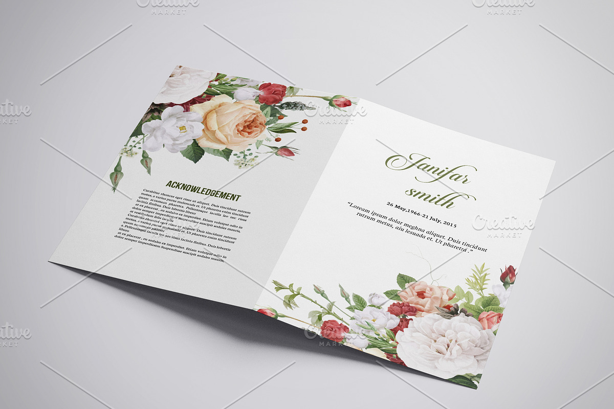 Printable Funeral Brochure - V977 in Brochure Templates - product preview 8