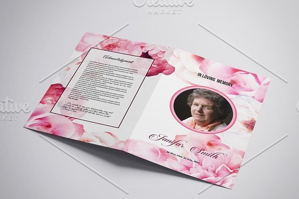 Floral Funeral Brochure - V978
