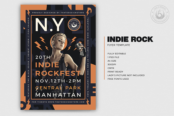 Indie Rock Flyer Template V7 in Flyer Templates - product preview 1