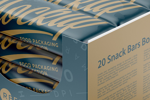 Snack Bars Box Mockup 20x80g in Product Mockups - product preview 1
