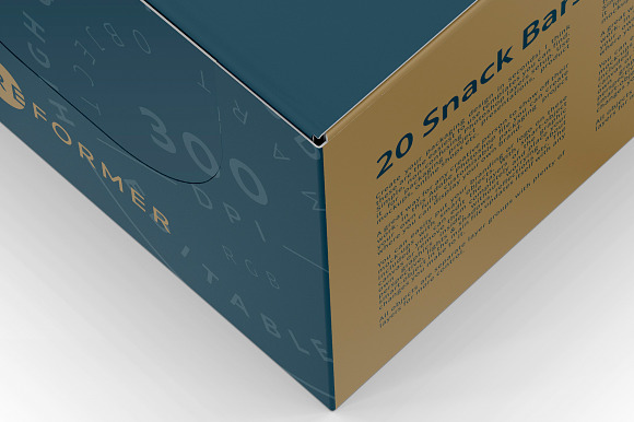 Snack Bars Box Mockup 20x80g in Product Mockups - product preview 9
