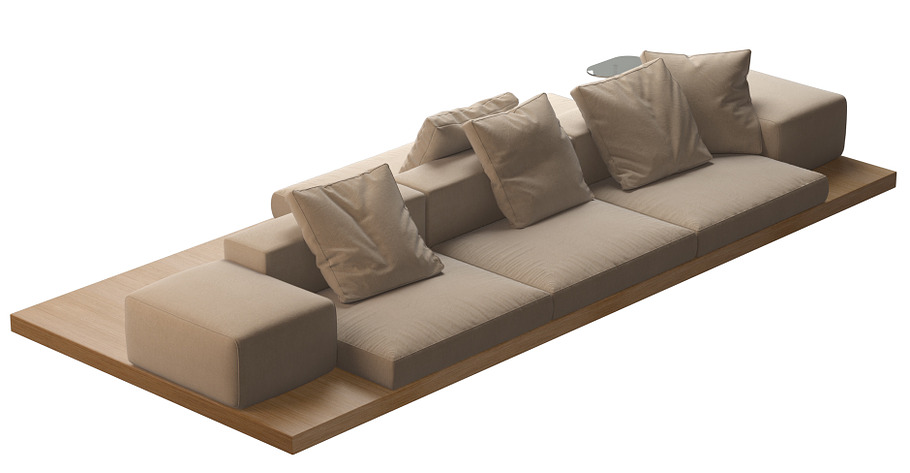 Dock Sofa by B&B Italia 370x160 in Furniture - product preview 3