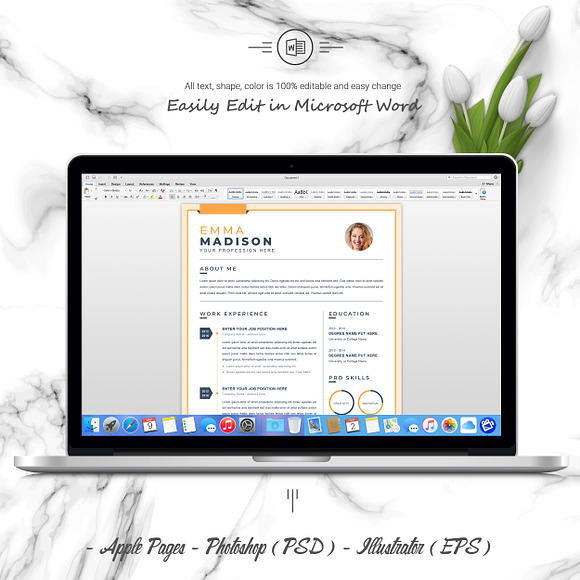 Apple Pages Resume / CV Template in Letter Templates - product preview 4