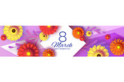 Beautiful Gerbera Flowers Banner