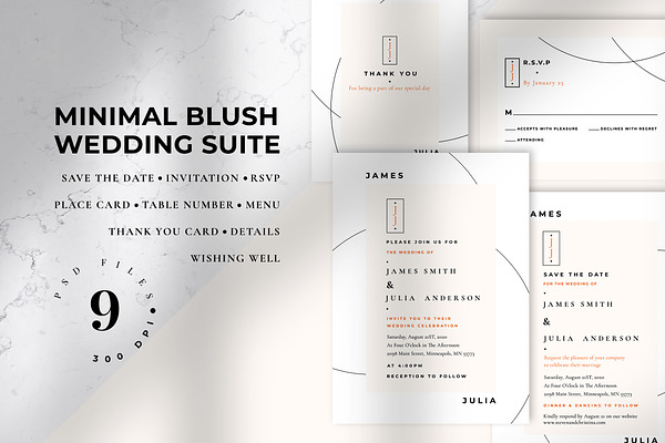 Minimal Blush Wedding Suite