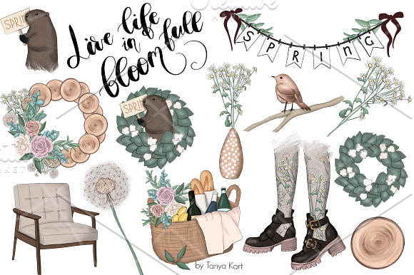 Think Spring Clipart & Patterns in Illustrations - product preview 5