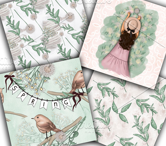 Think Spring Clipart & Patterns in Illustrations - product preview 11