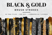 Black & Gold Brush Stroke Set