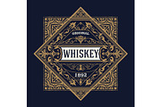 Old Whiskey label woth vintage