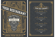 Vintage restaurant menu design