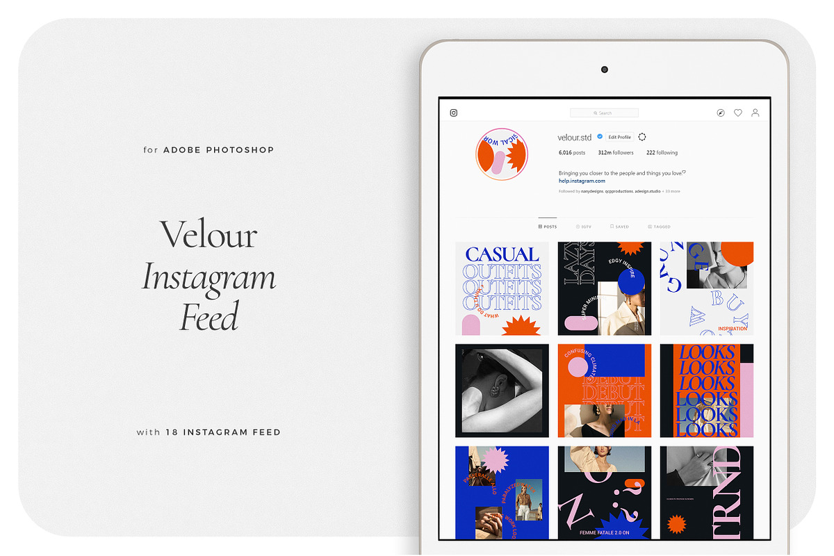 VELOUR Instagram Feed in Instagram Templates - product preview 8
