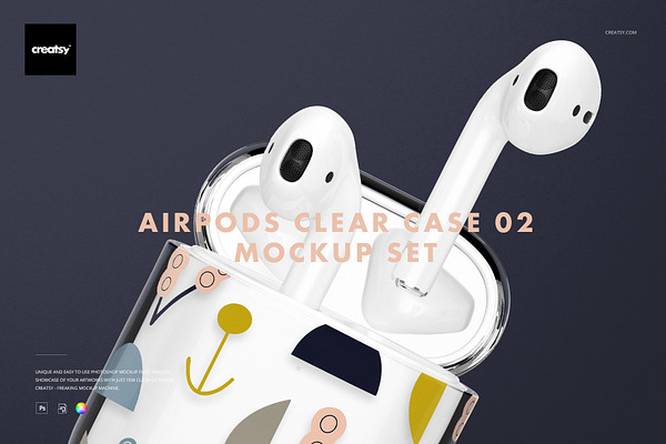 AirPods Clear Case Mockup Set 02