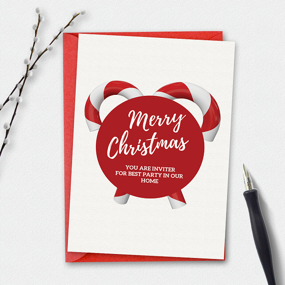 10 Merry Christmas Party Invitations in Card Templates - product preview 1