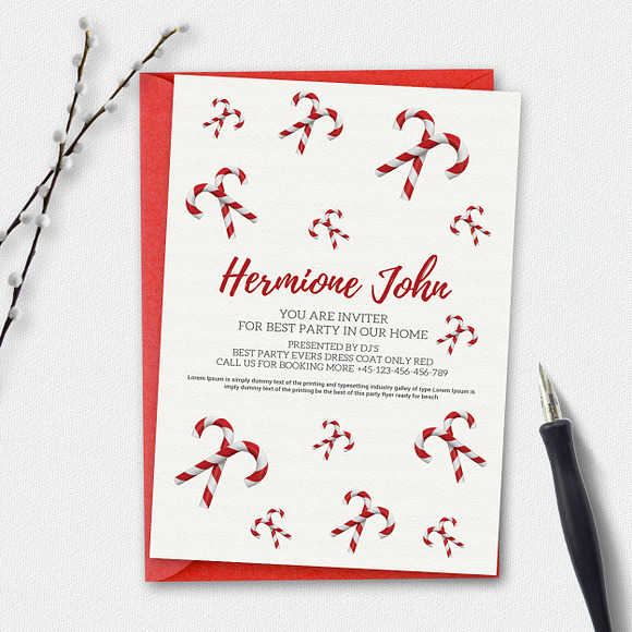 10 Merry Christmas Party Invitations in Card Templates - product preview 2