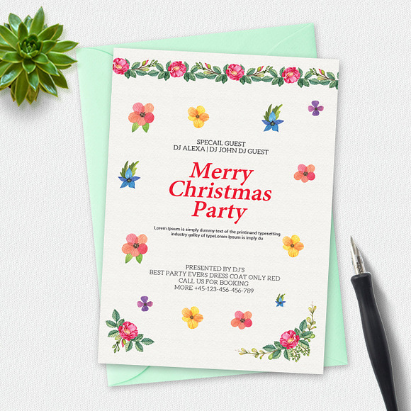 10 Merry Christmas Party Invitations in Card Templates - product preview 10