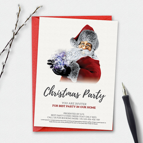10 Merry Christmas Party Invitations in Card Templates - product preview 11