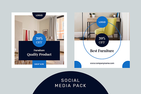 Furniture social media post in Social Media Templates - product preview 2
