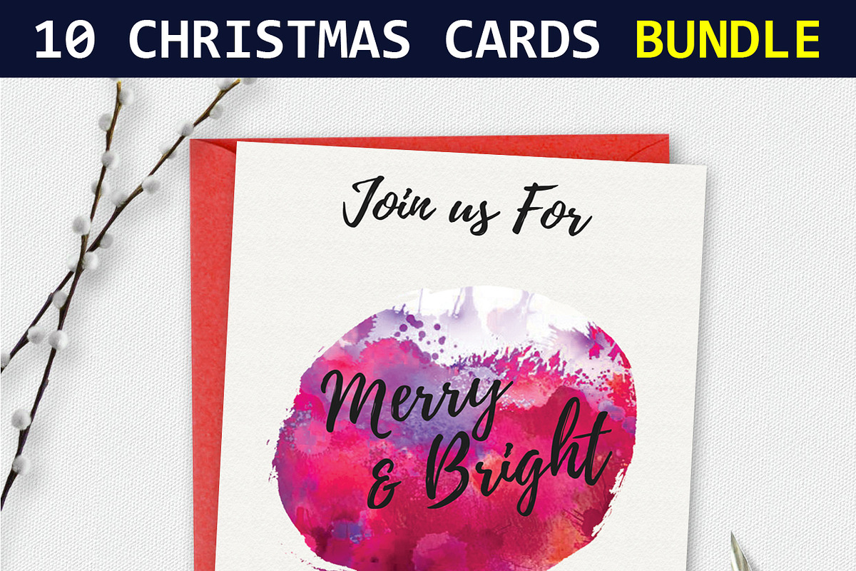 10 Christmas Party Invitation Cards in Card Templates - product preview 8