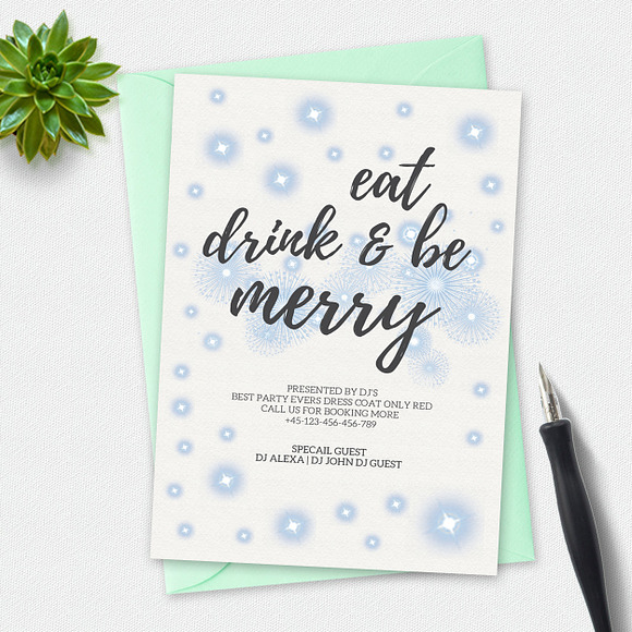 10 Christmas Party Invitation Cards in Card Templates - product preview 1