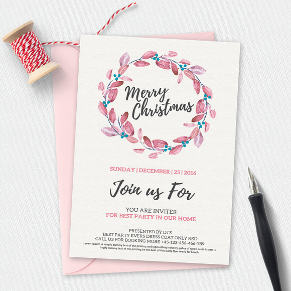 10 Christmas Party Invitation Cards in Card Templates - product preview 8